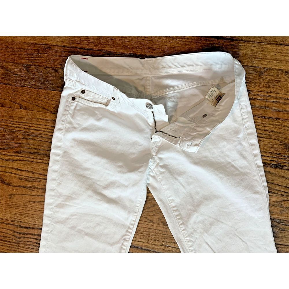7 For All Mankind Jeans Women *30 White Denim Cropped Embroidery 3" cuff USA - Picture 11 of 13